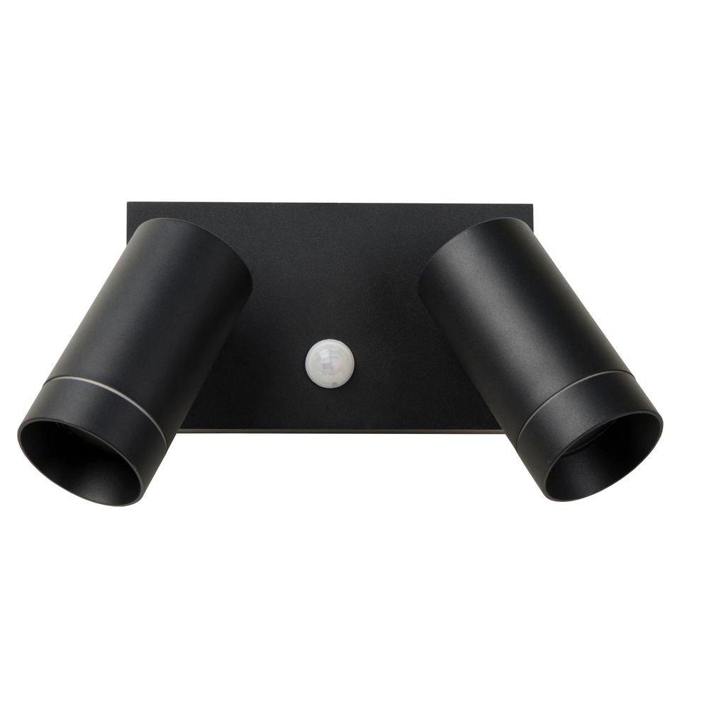 Lucide WandspotTaylor IP54 dubbel met sensor zwart - 09831/02/30